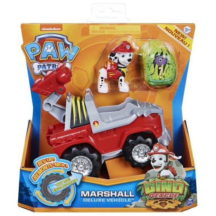 PAT PATROUILLE - VEHICULE + FIGURINE DELUXE MARCUS DINO RESCUE Paw Pat