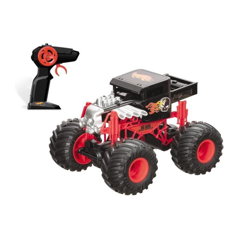 MONDO MOTORS - Véhicule radiocommandé - Effets lumineux - Hot Wheels Bone Shaker - Monster Truck - 28cm