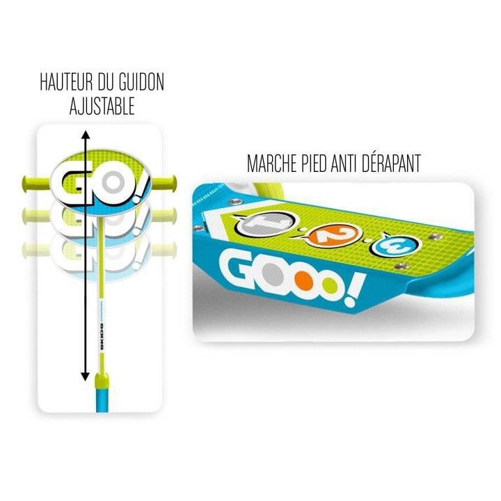 SKIDS CONTROL Trottinette 3 roues - Bleu