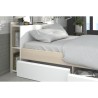 Lit adulte COMBO 140x190/200 cm -Acacia et blanc - 3 Tiroirs - PARISOT