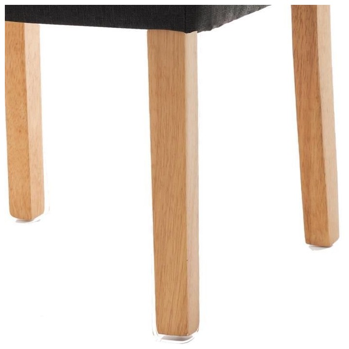 ELYNA Lot de 2 chaises de salle a manger - Pied bois naturel - Tissu g