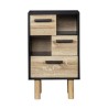 Rangement avec 2 portes - Pieds bois de pin noir - LILA