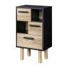 Rangement avec 2 portes - Pieds bois de pin noir - LILA