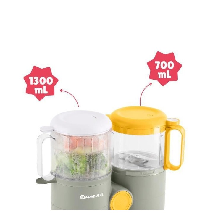 BADABULLE Robot culinaire 4 en 1 B.Easy - Cuit vapeur, Mixe, Réchauff