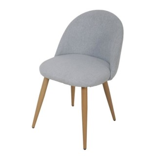 COLE Chaise - Tissu Bleu gris - Pieds en métal - L 53 x P 54 x H 76 c