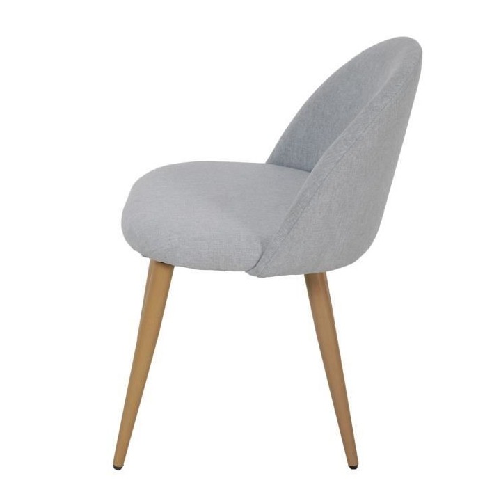 COLE Chaise - Tissu Bleu gris - Pieds en métal - L 53 x P 54 x H 76 c