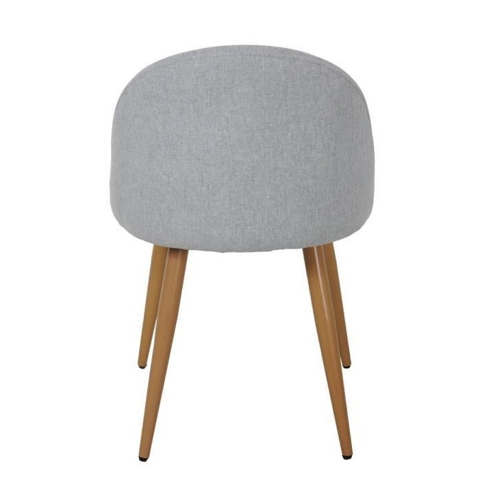 COLE Chaise - Tissu Bleu gris - Pieds en métal - L 53 x P 54 x H 76 c