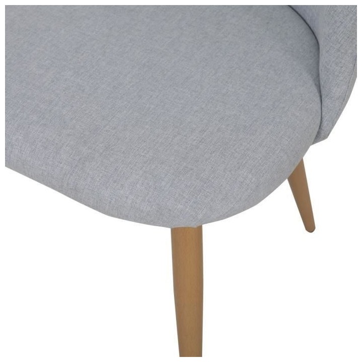 COLE Chaise - Tissu Bleu gris - Pieds en métal - L 53 x P 54 x H 76 c