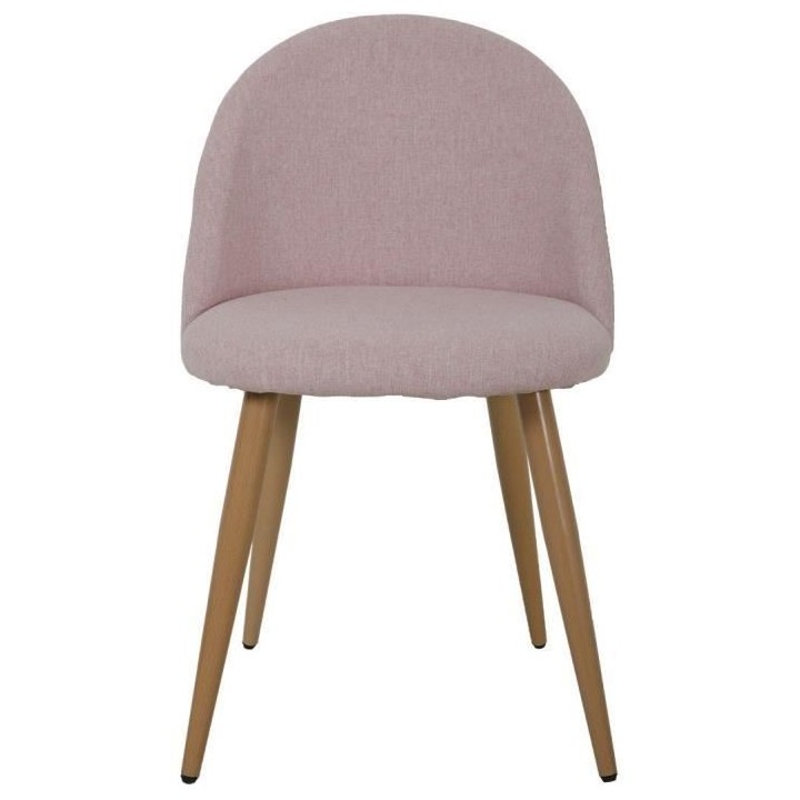 COLE Chaise - Tissu rose - Pieds en métal - L 53 x P 54 x H 76 cm