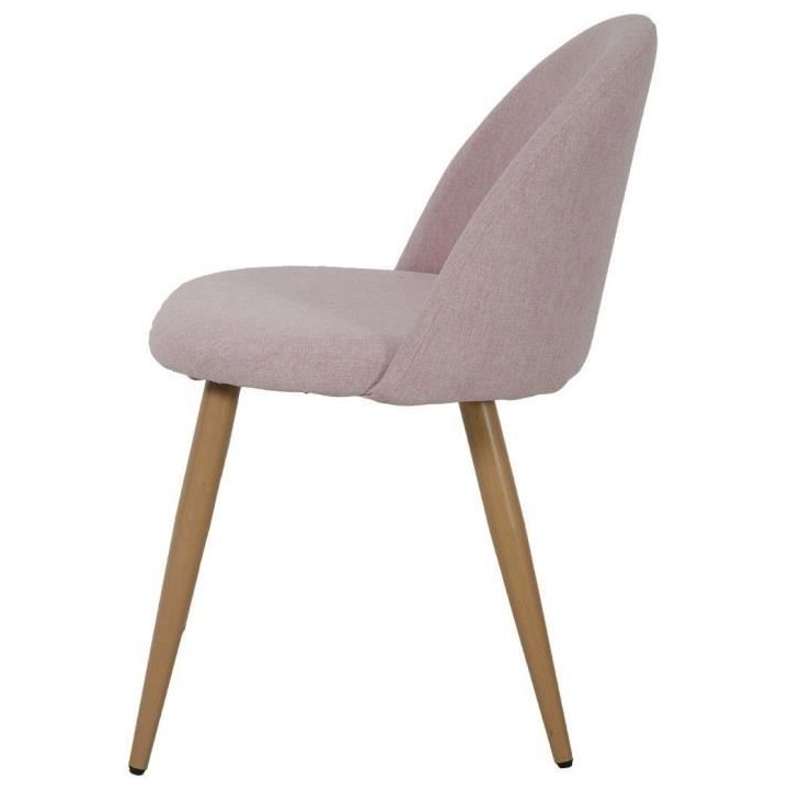 COLE Chaise - Tissu rose - Pieds en métal - L 53 x P 54 x H 76 cm