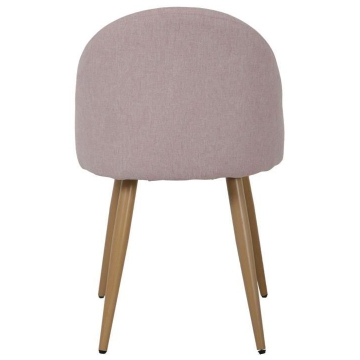COLE Chaise - Tissu rose - Pieds en métal - L 53 x P 54 x H 76 cm