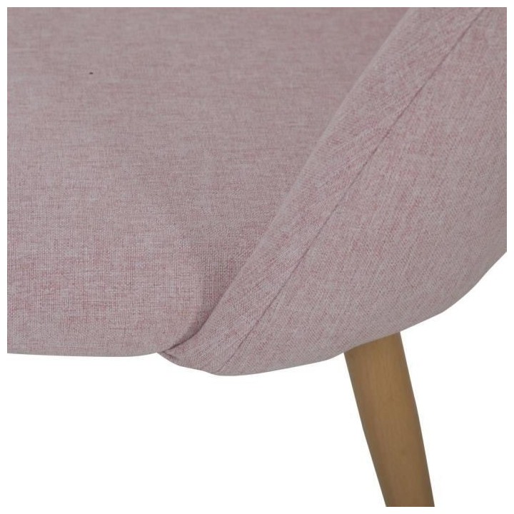 COLE Chaise - Tissu rose - Pieds en métal - L 53 x P 54 x H 76 cm