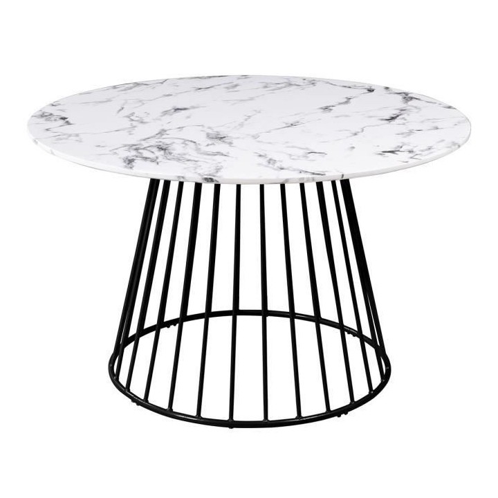 Table a manger - Placage marbre Noir - L 120 x P 120 x H 75 cm- MODA