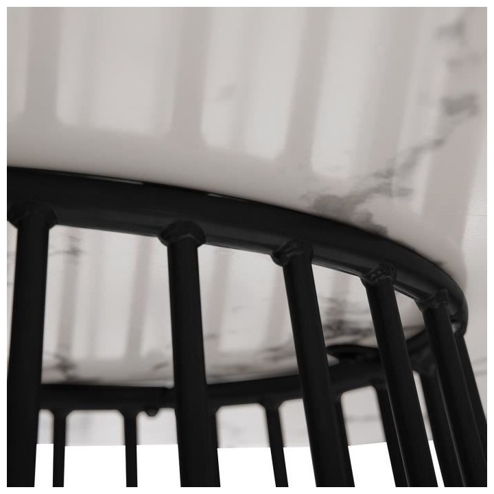 Table a manger - Placage marbre Noir - L 120 x P 120 x H 75 cm- MODA