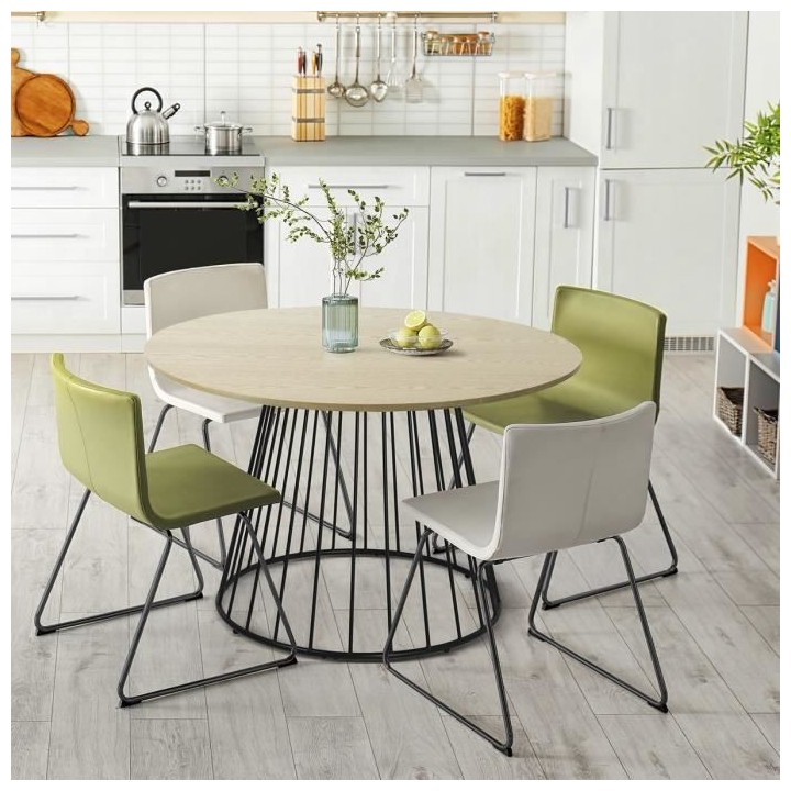 Table a manger - Placage chene Noir - L 120 x P 120 x H 75 cm - MODA