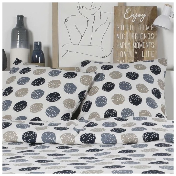 Parure de lit 2 personnes TODAY Coton en flanelle 1.9 - Une housse de