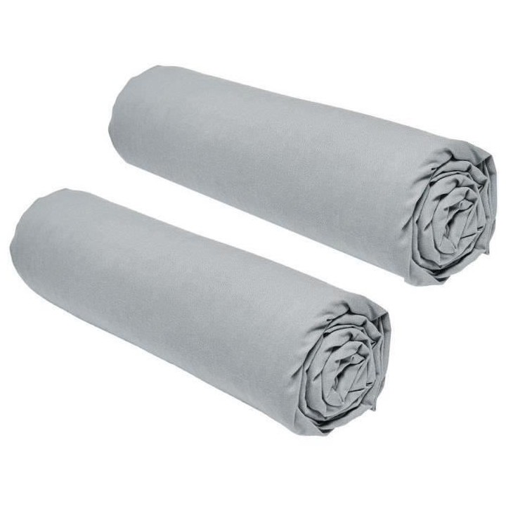Lot de 2 draps housses TODAY Essential - 90 x 190 cm - 1 personne - 10