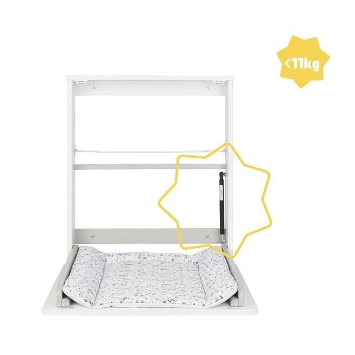 Badabulle Table a langer murale Plouf, avec matelas a langer inclus -