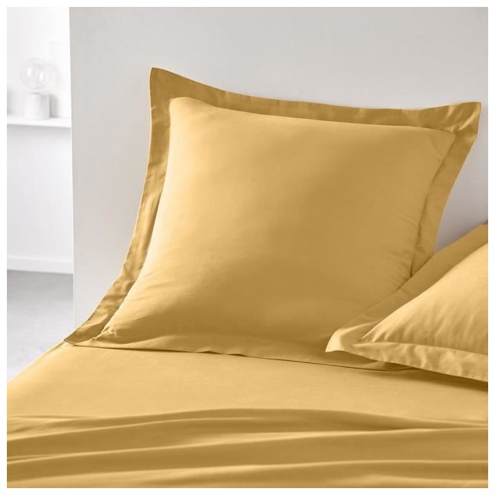 Taie d'oreiller TODAY Essential - 63 x 63+5 cm - 100% Coton uni - Ocre