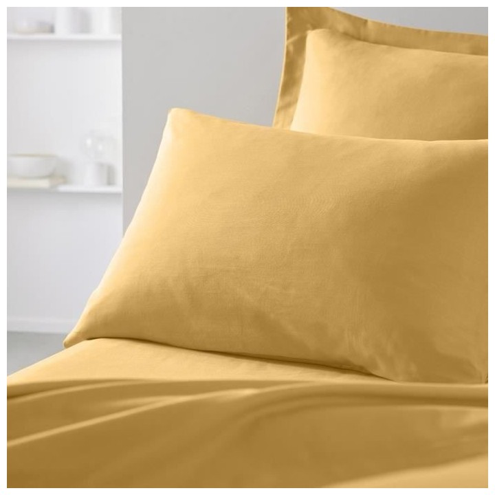 Taie d'oreiller TODAY Essential - 50 x 70+5 cm - 100% Coton uni - Ocre