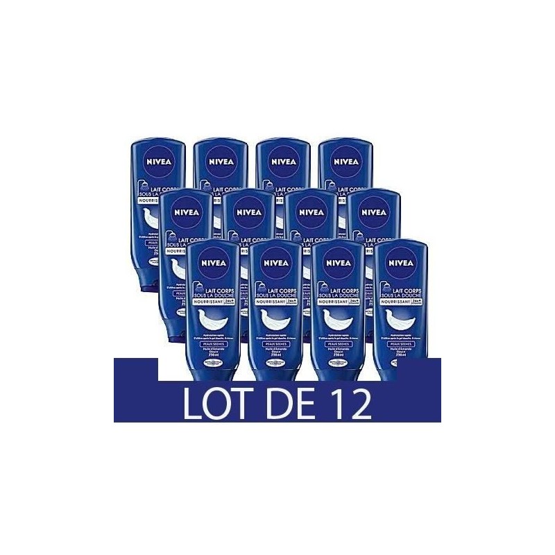 NIVEA Lait Corps sous la douche Nourrissant - 250 ml - Lot de 12