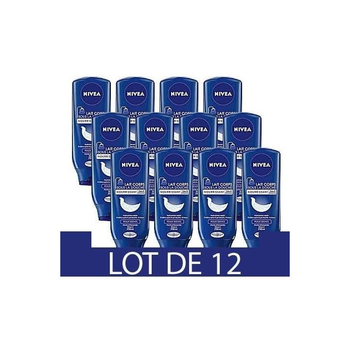 NIVEA Lait Corps sous la douche Nourrissant - 250 ml - Lot de 12