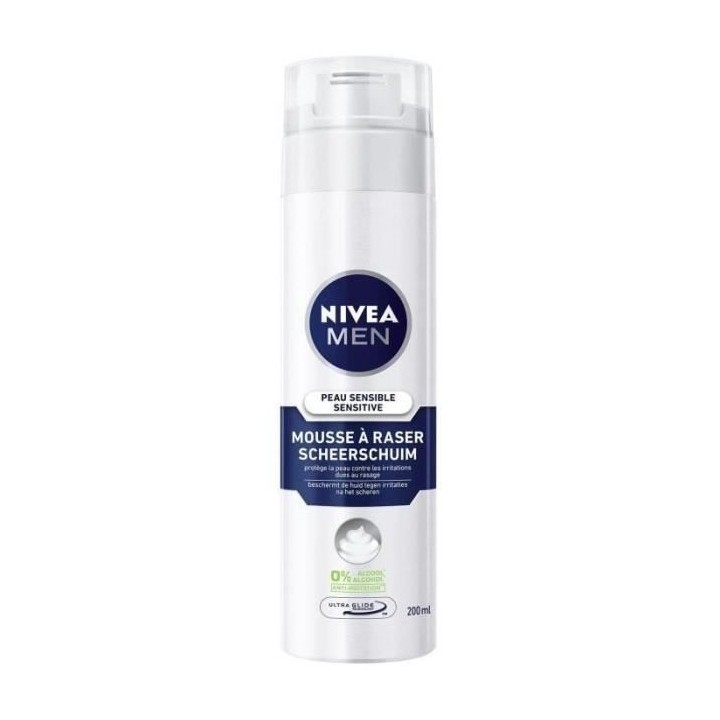 NIVEA FOR MEN Mousse a Raser peau sensible - 200ml - Lot de 12