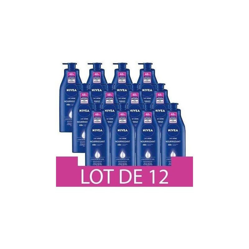 NIVEA Lait Creme Nourrissant Peaux Tres Séches - 400ml - Lot de 12