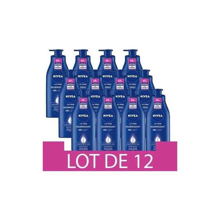 NIVEA Lait Creme Nourrissant Peaux Tres Séches - 400ml - Lot de 12