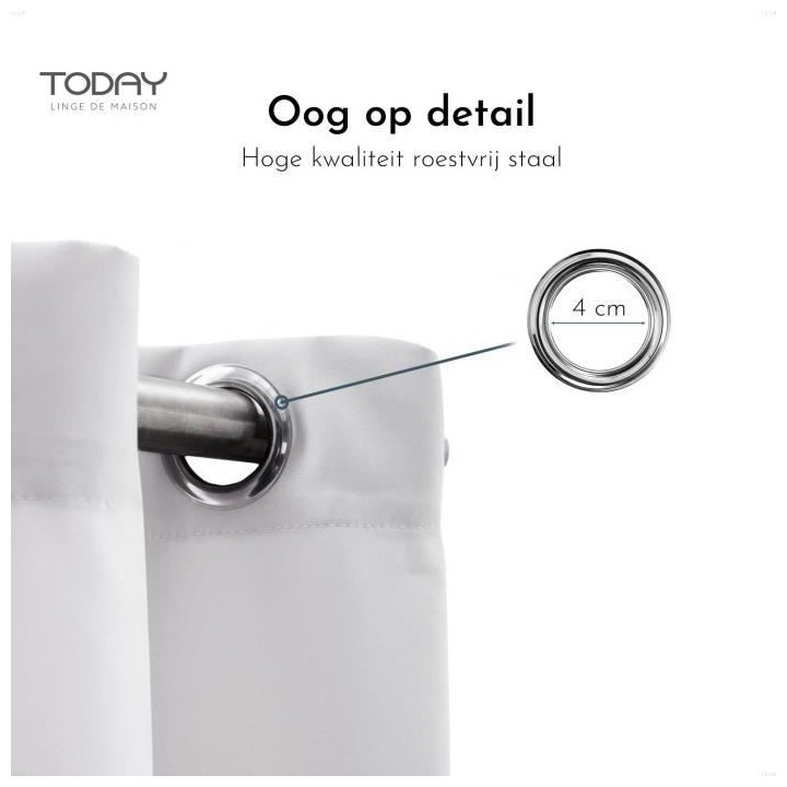 Rideau a oeillets - 140X240 - Craie - TODAY Essential - 356002