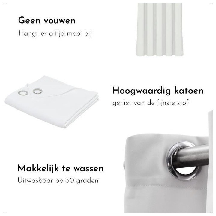 Rideau a oeillets - 140X240 - Craie - TODAY Essential - 356002