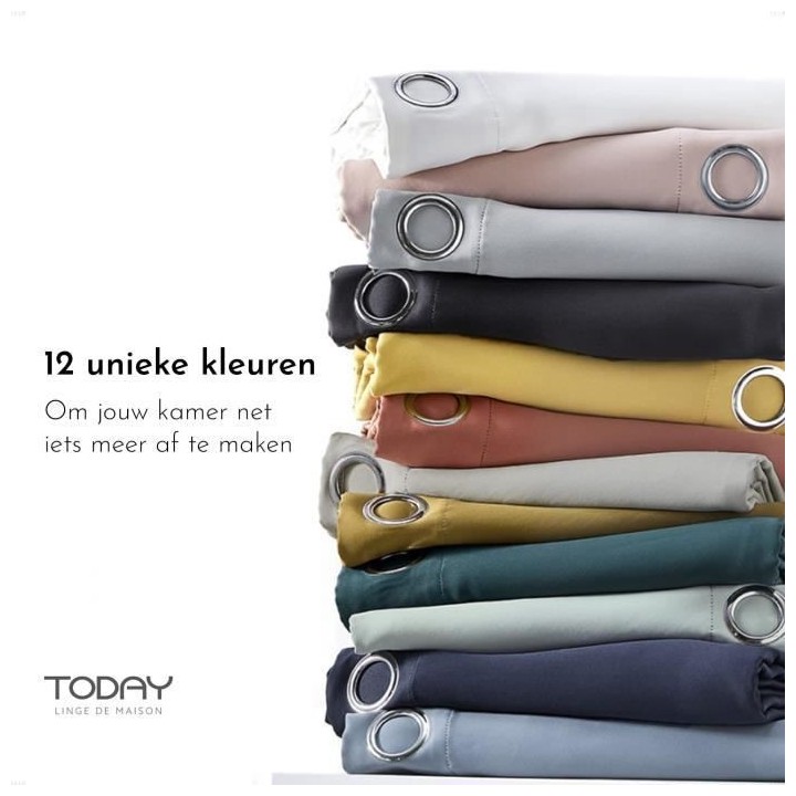 Rideau a oeillets - 140X240 - Fusain - TODAY Essential - 356003