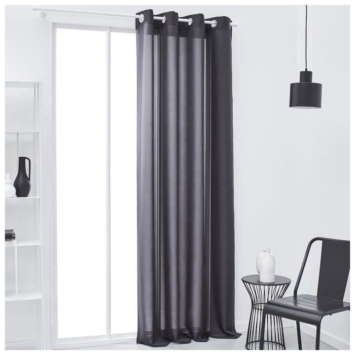 Rideau a oeillets - 140X240 - Fusain - TODAY Essential - 356003