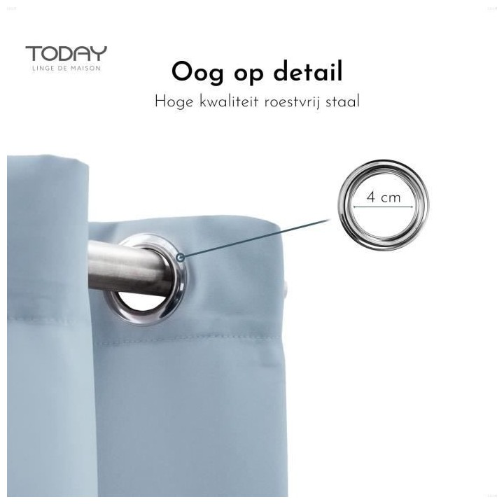 Rideau a oeillets - 140X240 - Denim - TODAY Essential - 356011