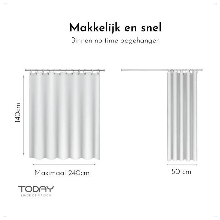 Rideau a oeillets - 140X240 - Denim - TODAY Essential - 356011