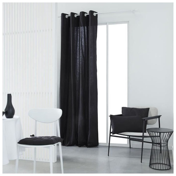 Rideau a oeillets - 140X240 - Fusain - TODAY Essential - 356503