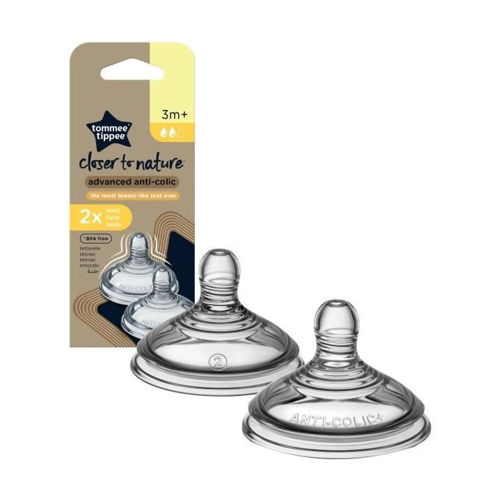 TOMMEE TIPPEE Tétines a Débit Moyen Anti Colique Avancé Lot de 2