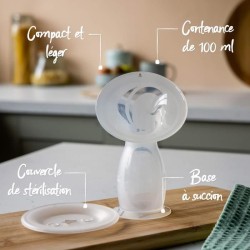 TOMMEE TIPPEE Tire-lait nomade en silicone, couvercle de stérilisation, 100ml