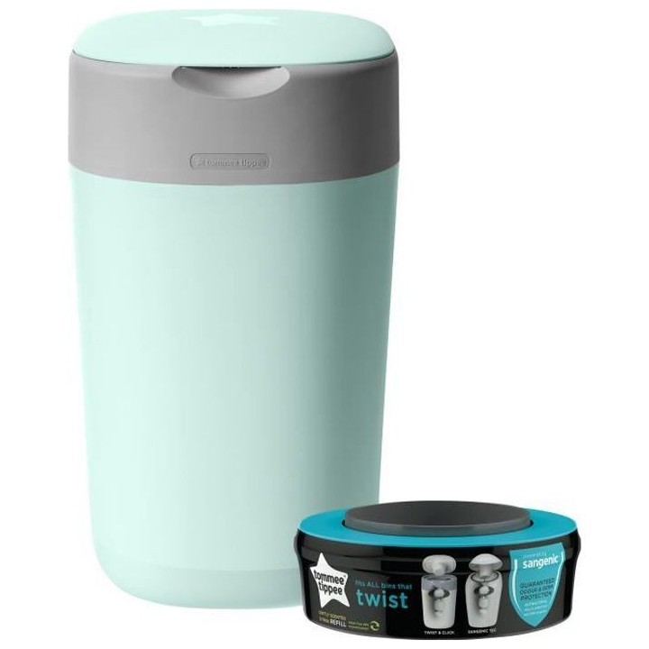 TOMMEE TIPPEE Poubelle a couches Twist and click Blanc Sangenic Tec Ve