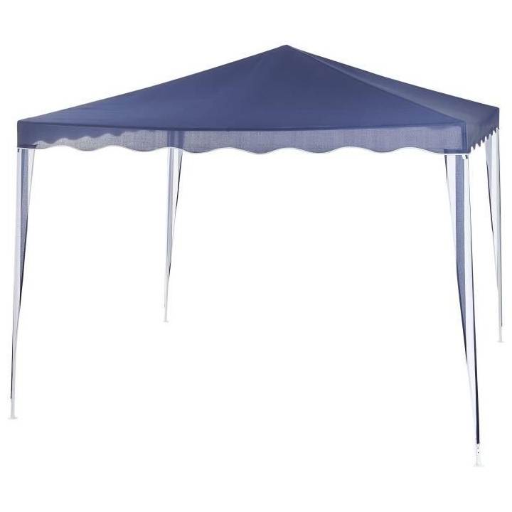 Tonnelle de jardin - 3x3 m - Acier et 140 g polyester - Blanc et bleu