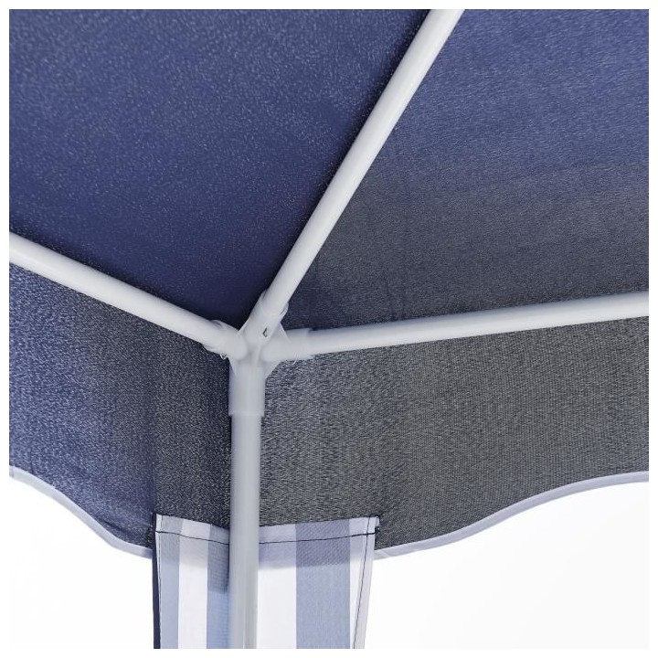 Tonnelle de jardin - 3x3 m - Acier et 140 g polyester - Blanc et bleu