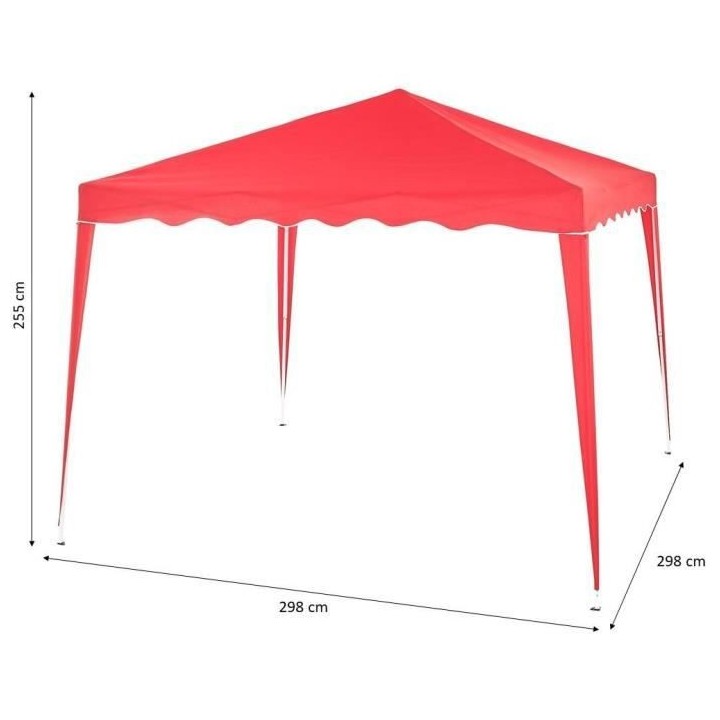 Tonnelle de jardin gazebo pliant - 3x3 m - Acier et 160 g polyester -