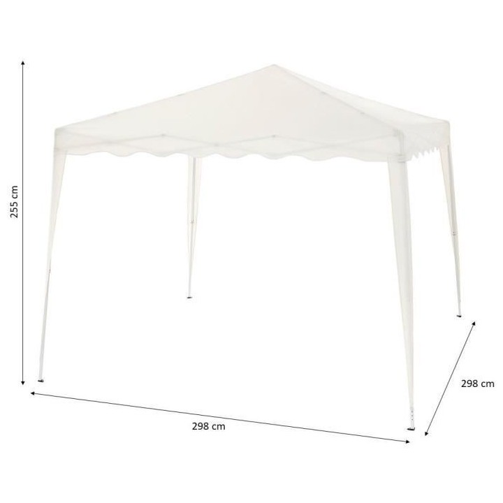 Tonnelle de jardin gazebo pliant - 3x3 m - Acier et 160 g polyester -