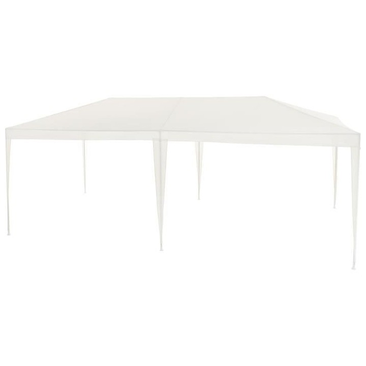 Tonnelle de jardin - 3x6 m - Acier et 140 g polyester - Couleur blanc