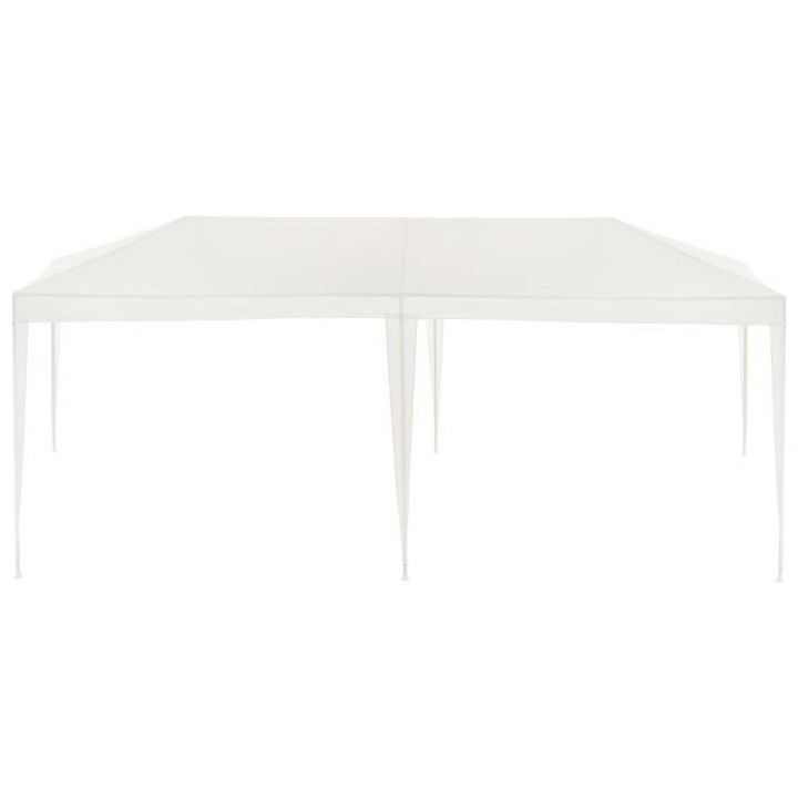 Tonnelle de jardin - 3x6 m - Acier et 140 g polyester - Couleur blanc