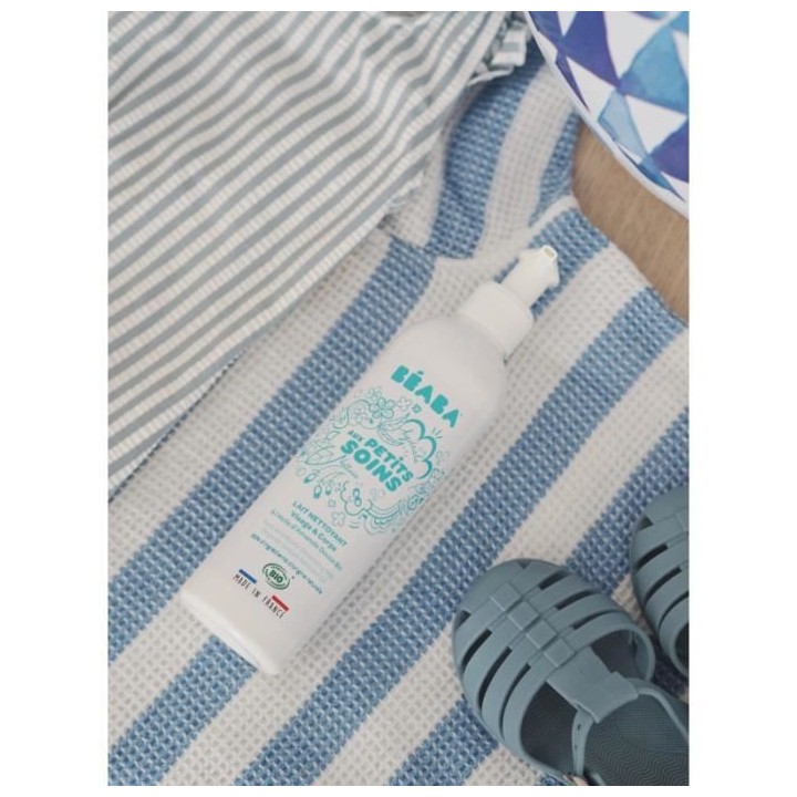 BEABA, Lait Nettoyant Visage et Corps a l'Huile d'Amande Douce Bio 250