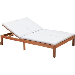 Bain de soleil en bois d'eucalyptus FSC avec coussins - 2 personnes -