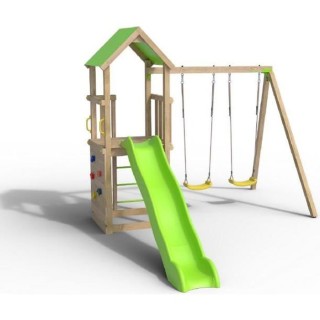 Aire de jeux SMART XPERIENCE, PF 1,20m, bac a sable, mur de grimpe, to