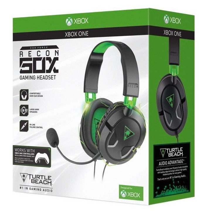 TURTLE BEACH Casque Gaming Recon 50X pour Xbox One (compatible PS4, PS