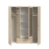 Armoire VARIA - Décor chene - 4 portes battantes + 2 miroirs + 2 tiroirs - L 160 x H 185 x P 51 cm - PARISOT